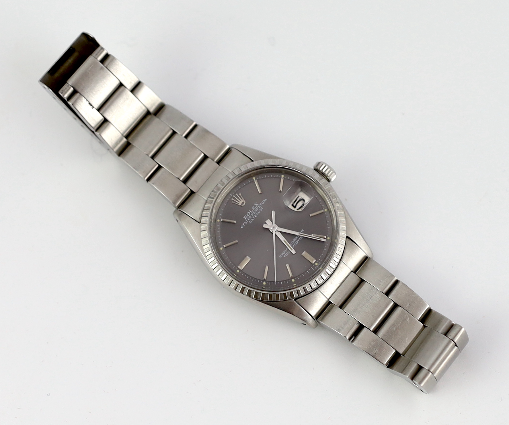 A gentleman's early 1970's stainless steel Rolex Oyster Perpetual Datejust, on a stainless steel Rolex bracelet